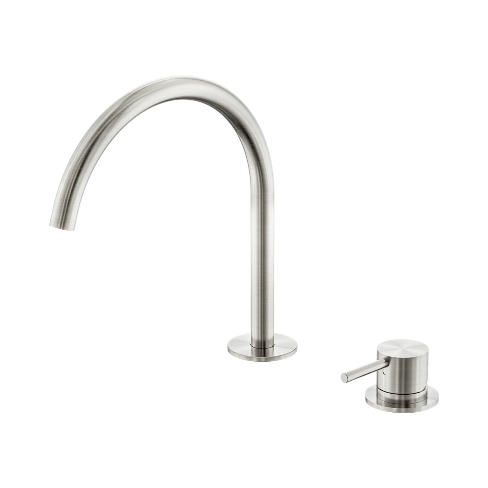 Nero Mecca Hob Bath/Kitchen Mixer Set Arc Spout Brushed Nickel NR221901JBN - The Blue Space