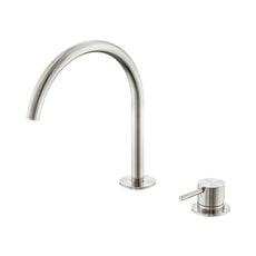 Nero Mecca Hob Bath/Kitchen Mixer Set Arc Spout Brushed Nickel NR221901JBN - The Blue Space