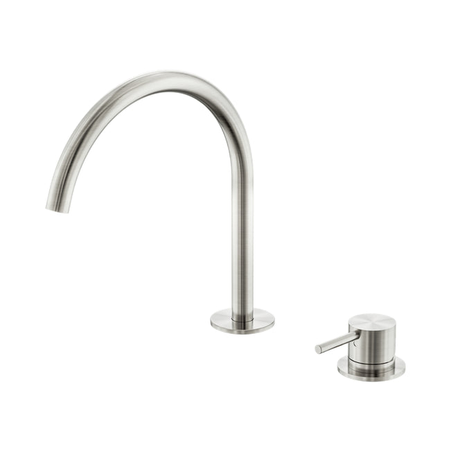 Nero Mecca Hob Bath/Kitchen Mixer Set Arc Spout Brushed Nickel NR221901JBN - The Blue Space