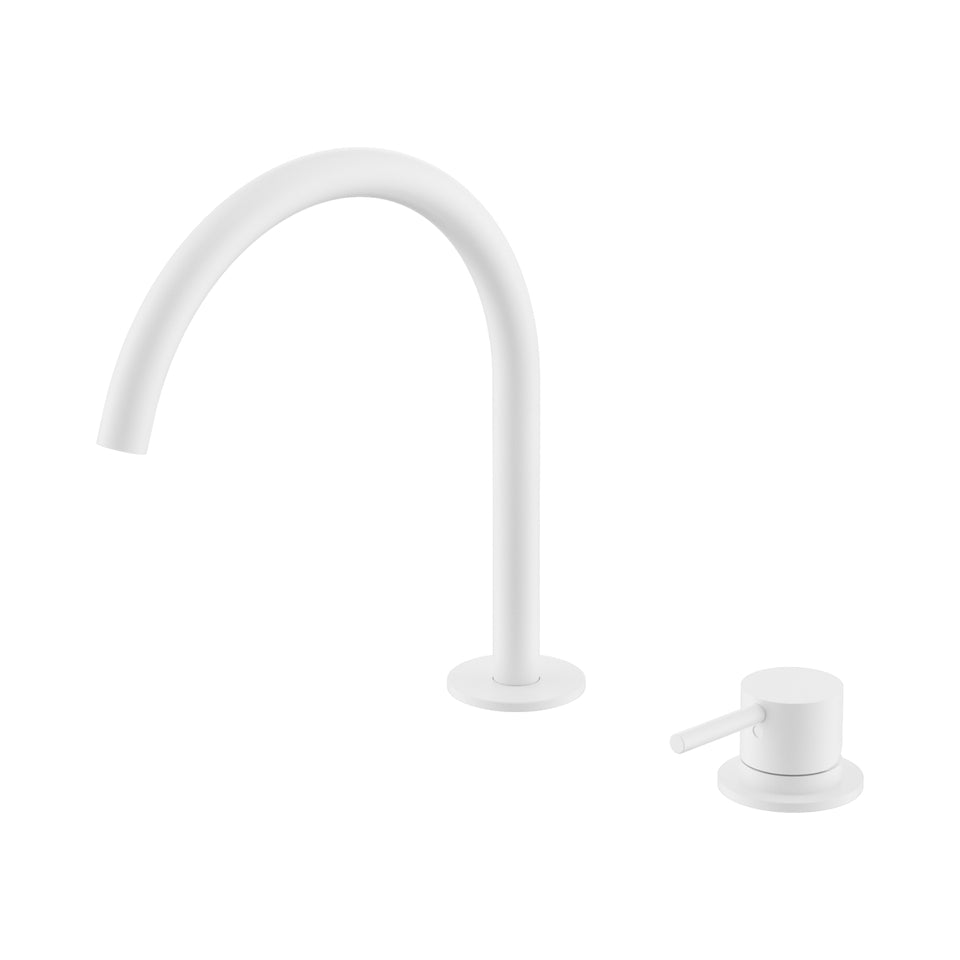 Nero Mecca Hob Bath/Kitchen Mixer Set Arc Spout Matte White