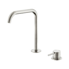 Nero Mecca Hob Bath/Kitchen Mixer Set Edge Spout Brushed Nickel NR221901KBN - The Blue Space