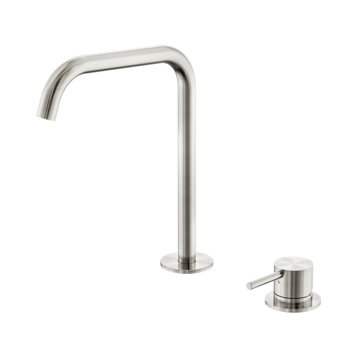 Nero Mecca Hob Bath/Kitchen Mixer Set Edge Spout Brushed Nickel NR221901KBN - The Blue Space