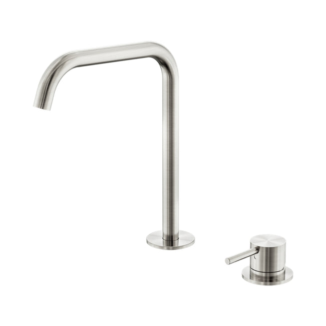 Nero Mecca Hob Bath/Kitchen Mixer Set Edge Spout Brushed Nickel NR221901KBN - The Blue Space