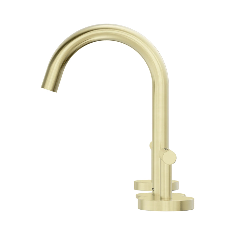 Nero Mecca Lever Basin Set Arc Spout Brushed Gold