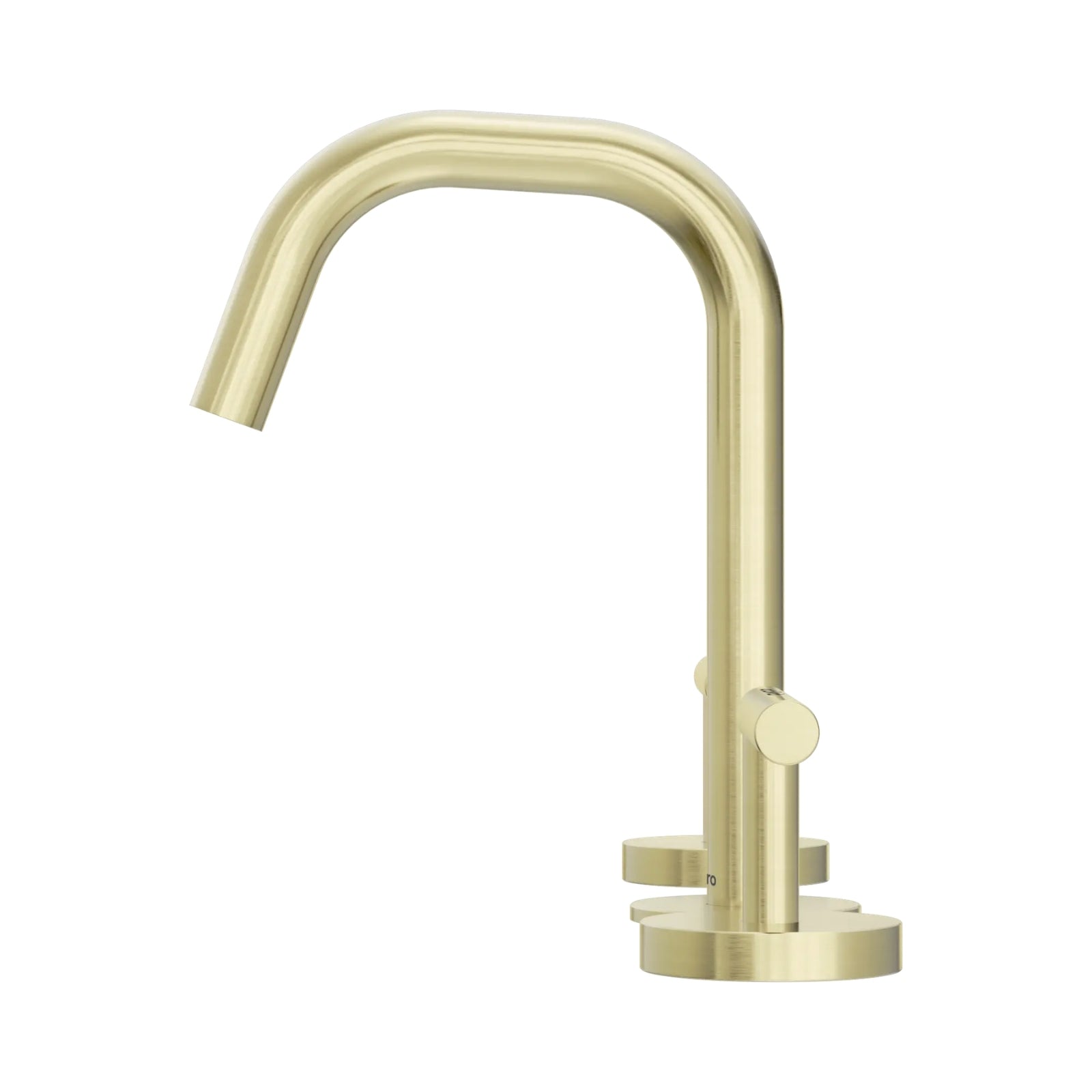 Side Nero Mecca Lever Basin Set Edge Spout Brushed Gold 25D001BG - The Blue Space