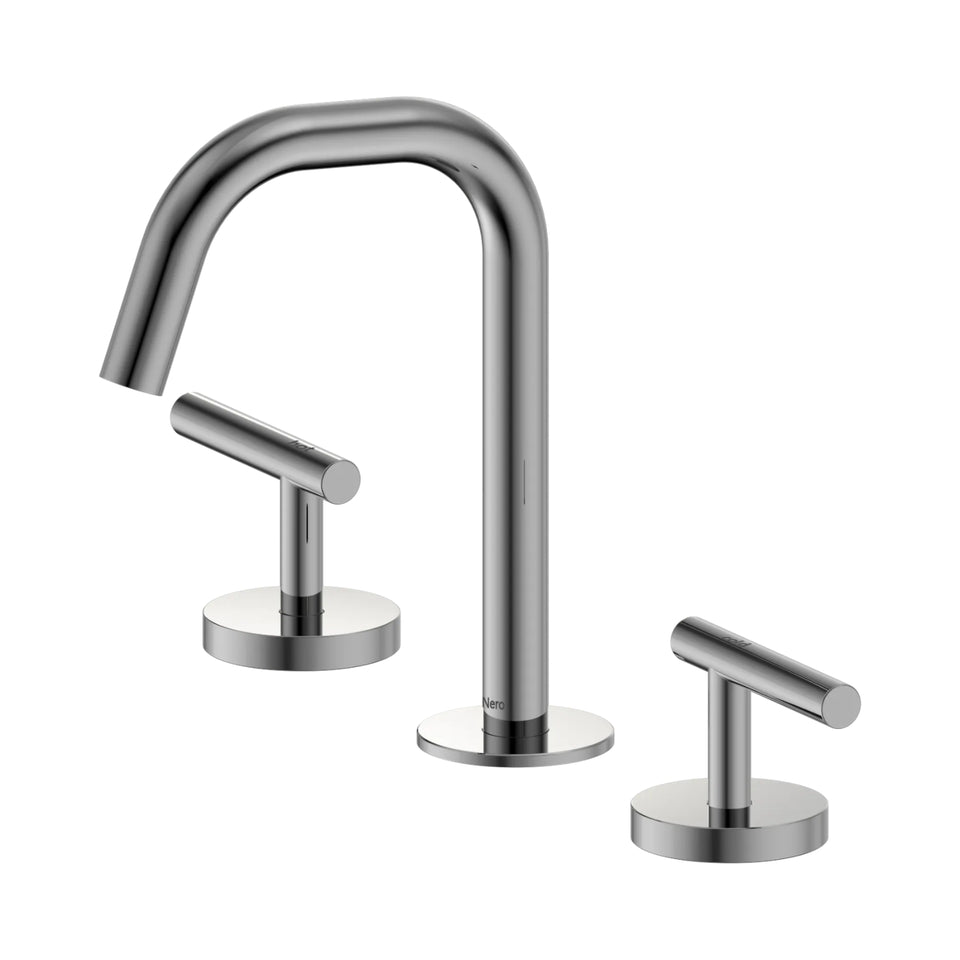 Nero Mecca Lever Basin Set Edge Spout Chrome
