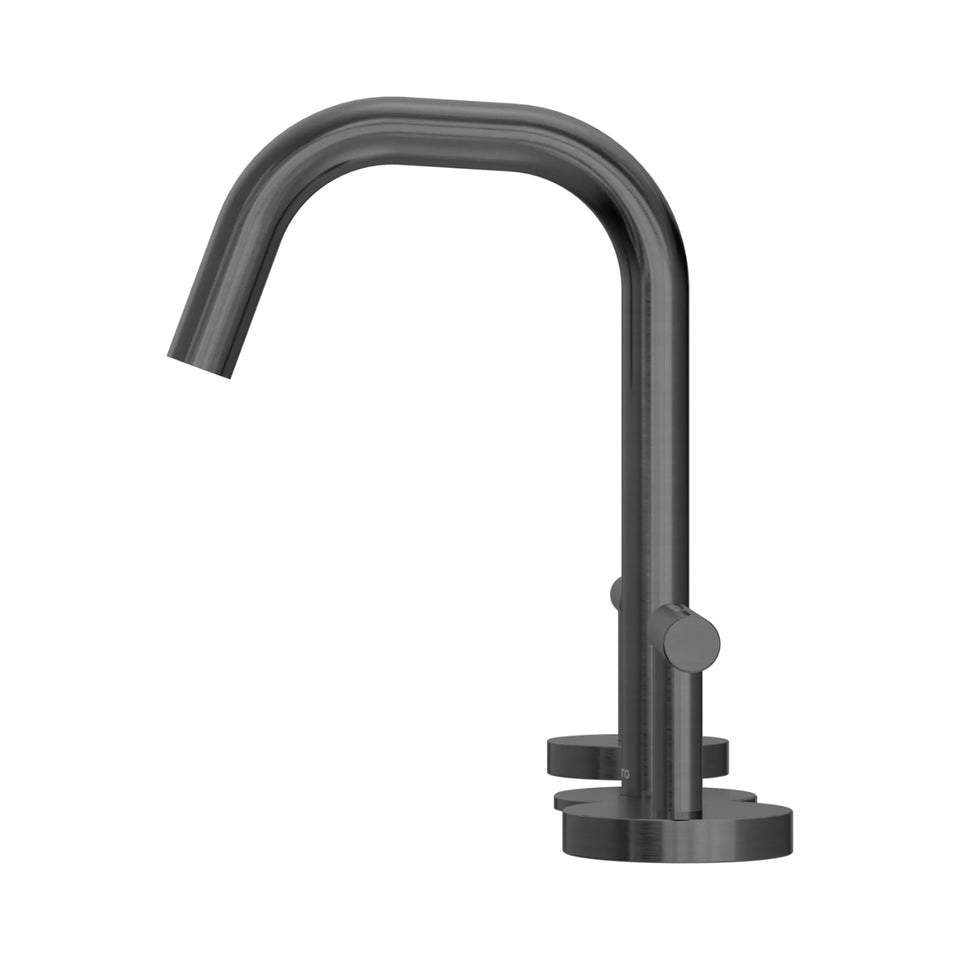 Nero Mecca Lever Basin Set Edge Spout Gun Metal