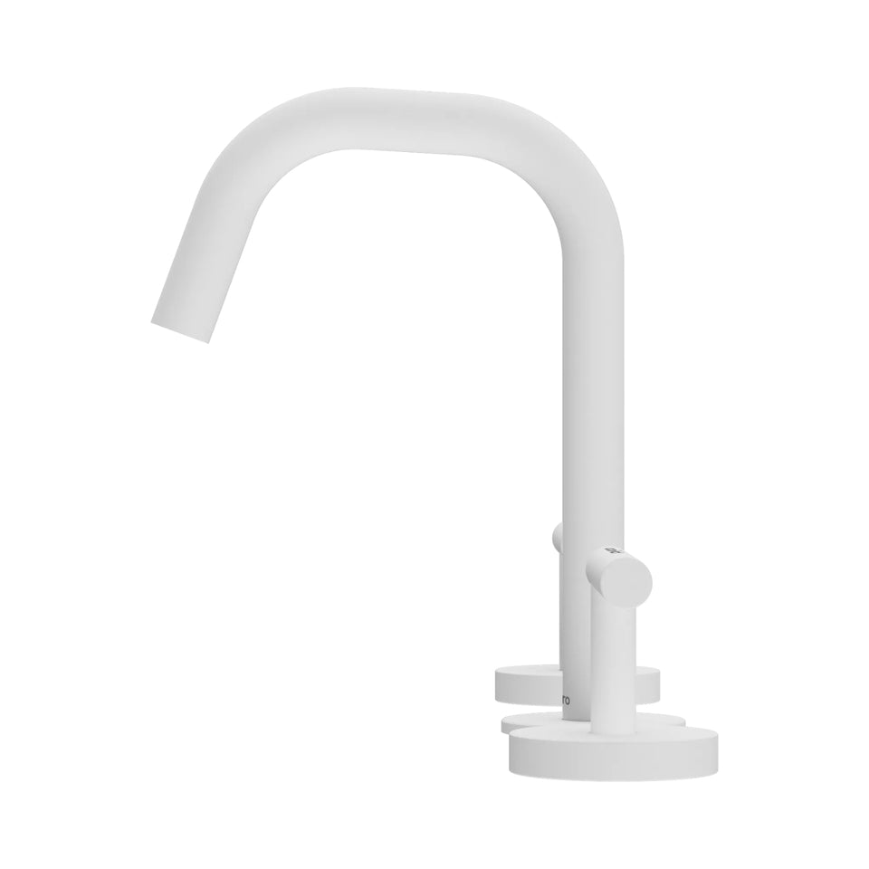 Nero Mecca Lever Basin Set Edge Spout Matte White