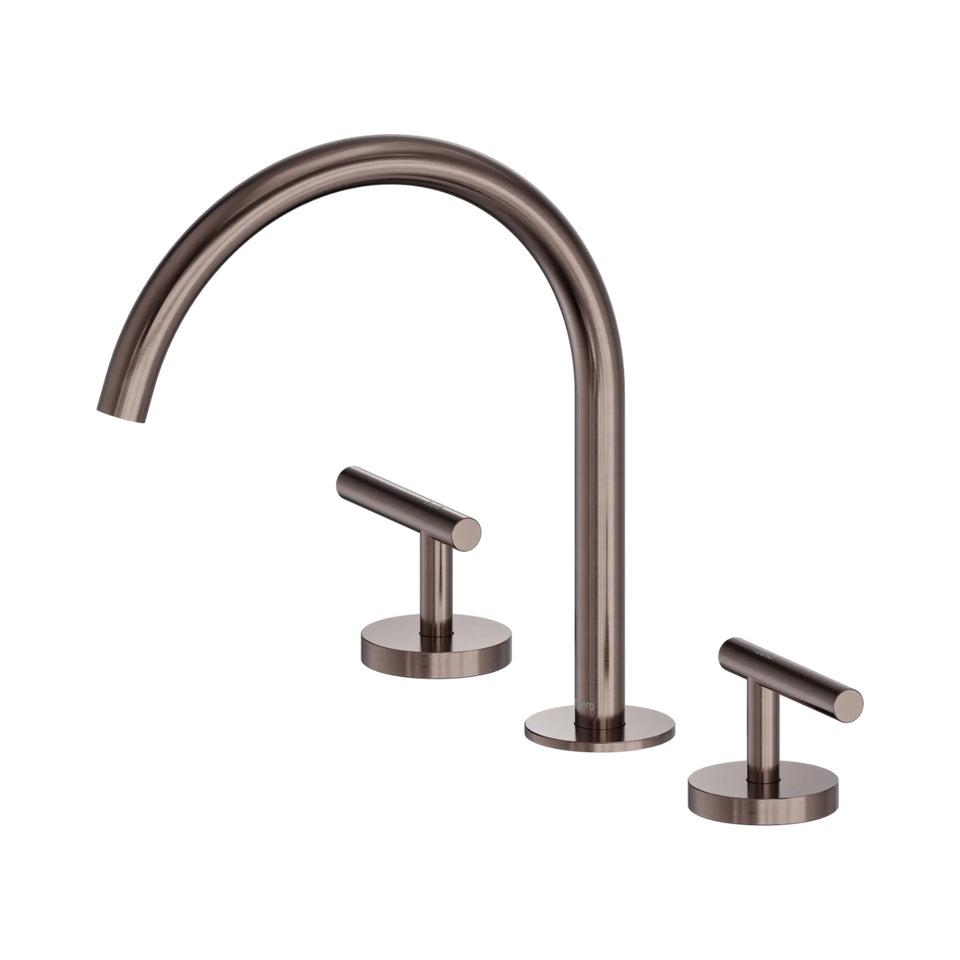 Nero Mecca Lever Bath/Kitchen Set Arc Spout Brushed Bronze