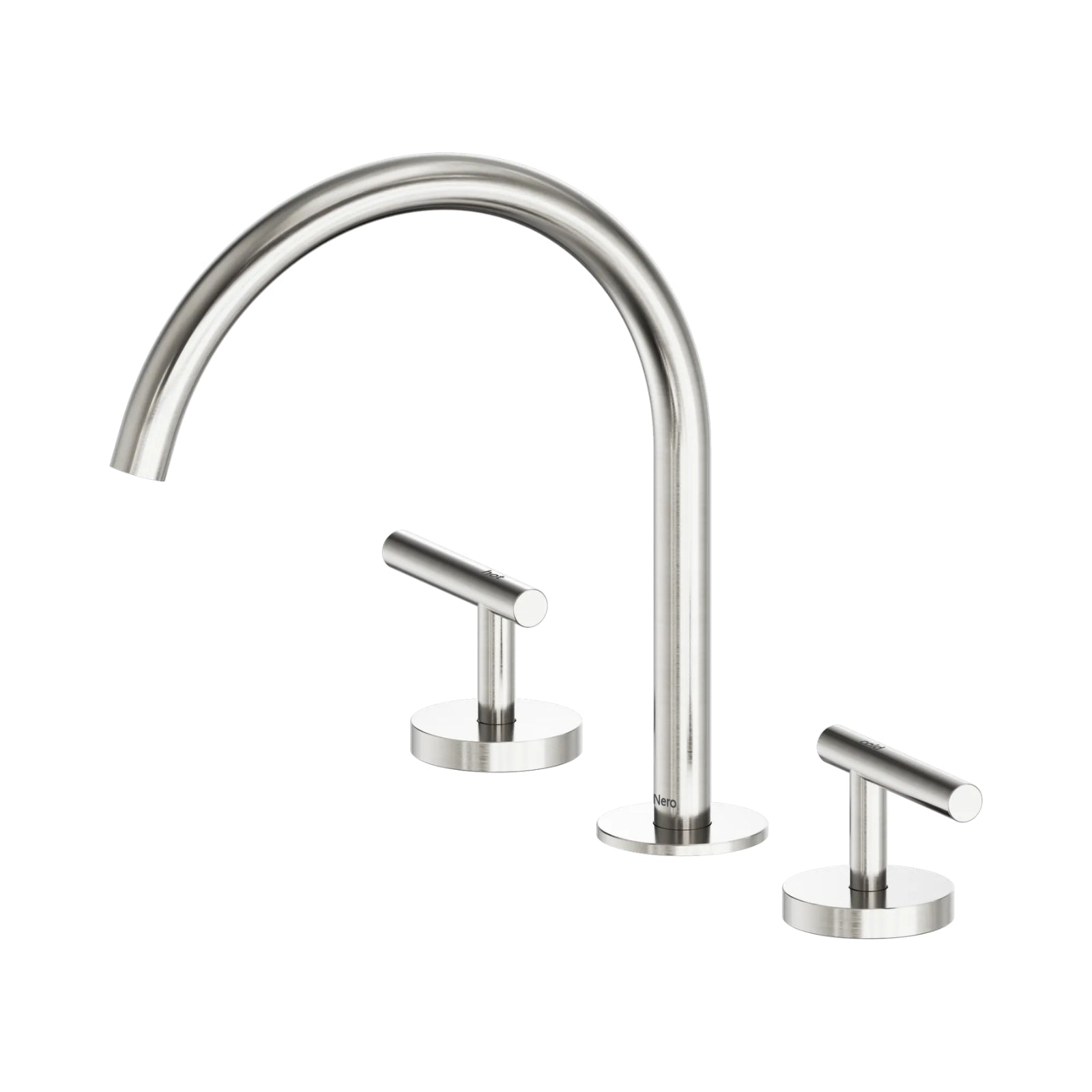 Nero Mecca Lever Bath/Kitchen Set Arc Spout Brushed Nickel 25D004BN - The Blue Space