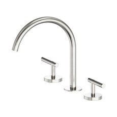 Nero Mecca Lever Bath/Kitchen Set Arc Spout Brushed Nickel 25D004BN - The Blue Space