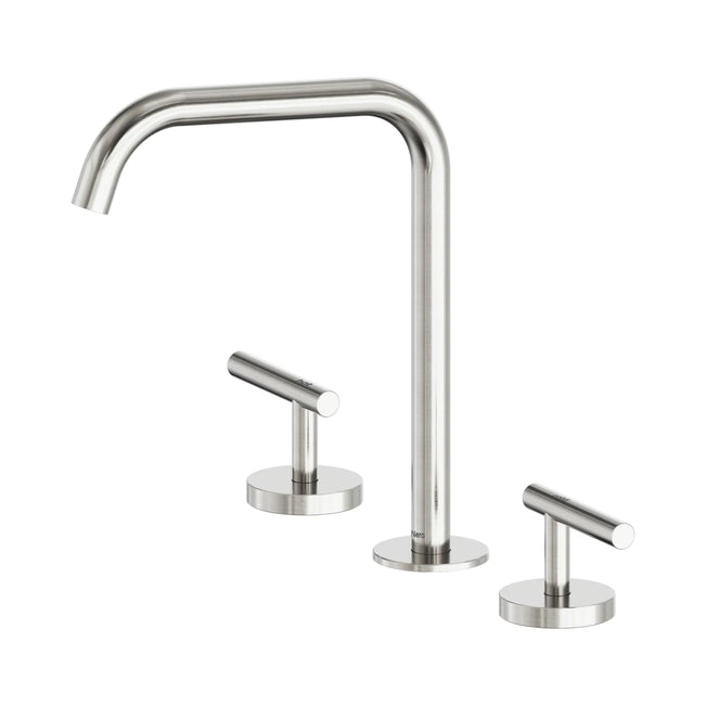 Nero Mecca Lever Bath/Kitchen Set Edge Spout Brushed Nickel 25D005BN - The Blue Space