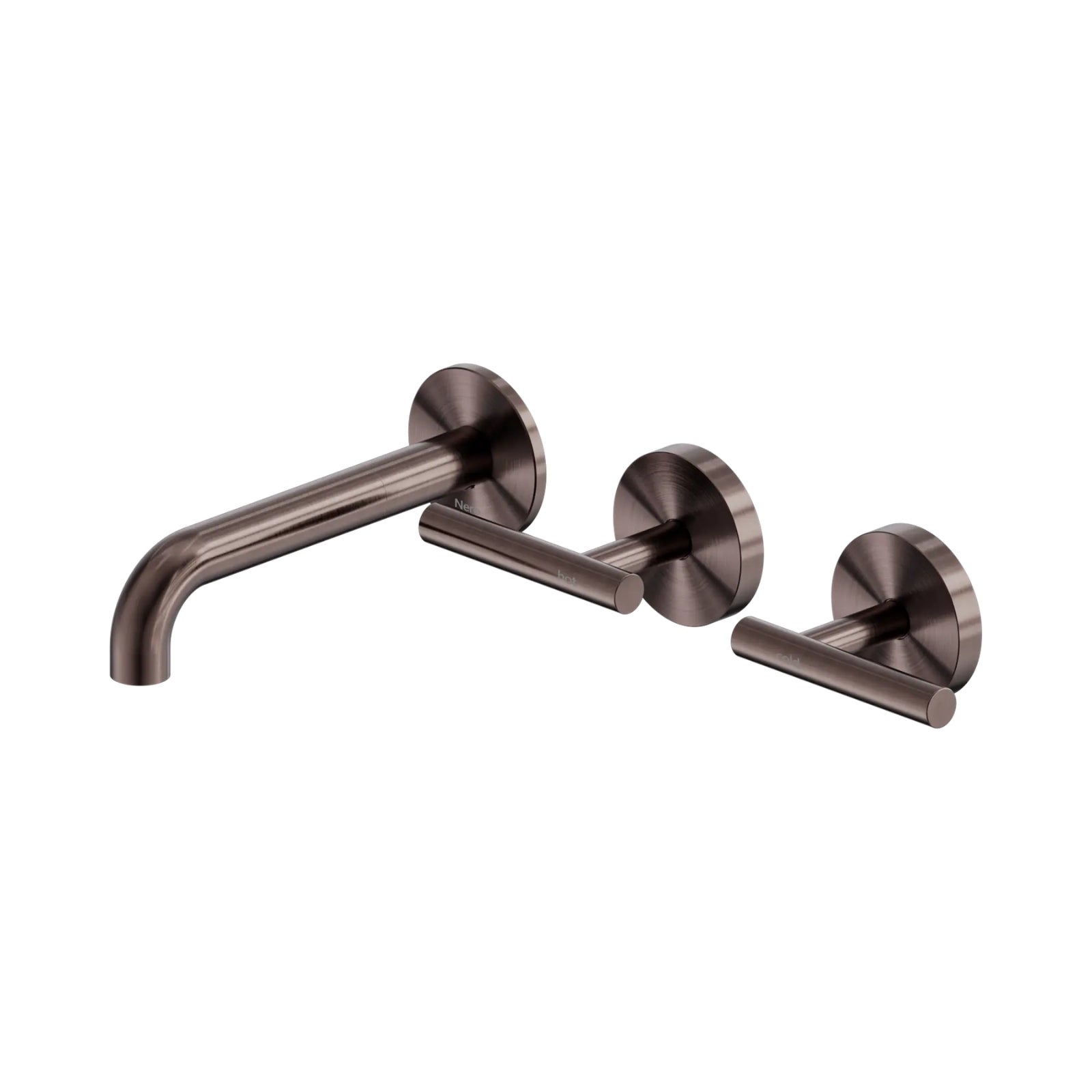 Nero Mecca Lever Wall Basin/Bath Set 160mm Offset Spout Brushed Bronze 25D009BZ - The Blue Space