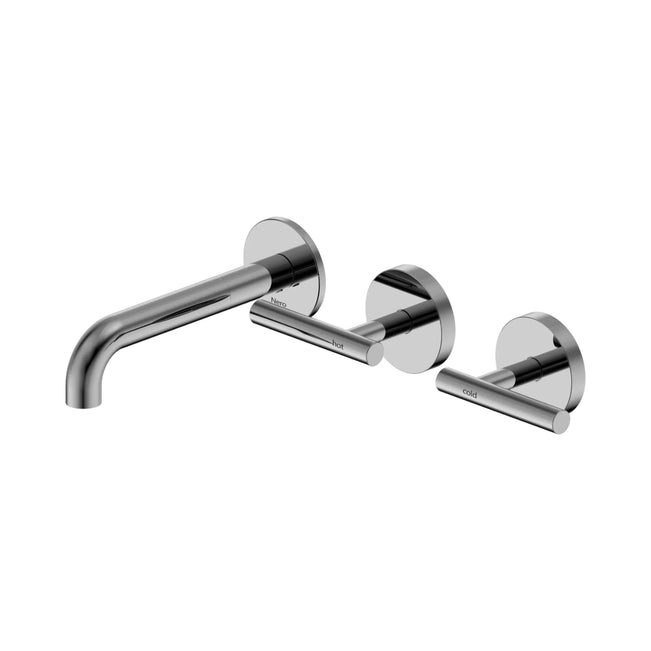 Nero Mecca Lever Wall Basin/Bath Set 160mm Offset Spout Chrome 25D009CH - The Blue Space