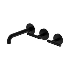 Nero Mecca Lever Wall Basin/Bath Set 160mm Offset Spout Matte Black 25D009MB - The Blue Space