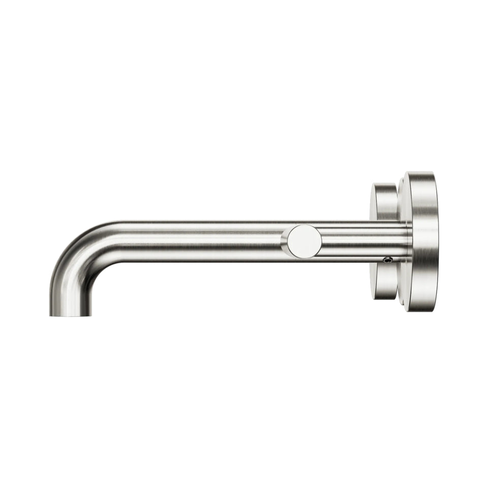 Nero Mecca Lever Wall Basin/Bath Set 160mm Spout Brushed Nickel