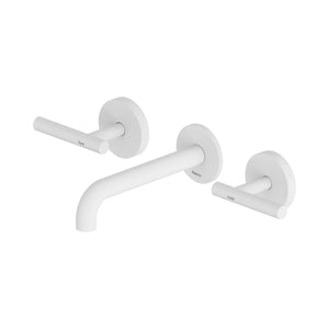 Nero Mecca Lever Wall Basin/Bath Set 160mm Spout Matte White