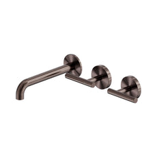 Nero Mecca Lever Wall Basin/Bath Set 185mm Offset Spout Brushed Bronze 25D010BZ - The Blue Space