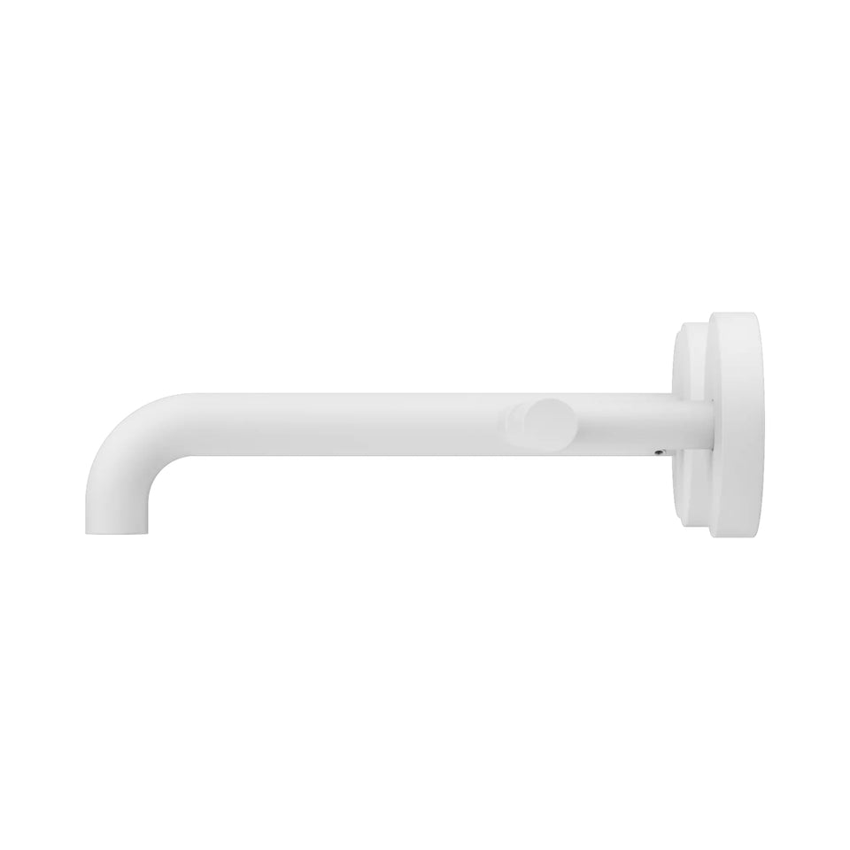 Nero Mecca Lever Wall Basin/Bath Set 185mm Offset Spout Matte White