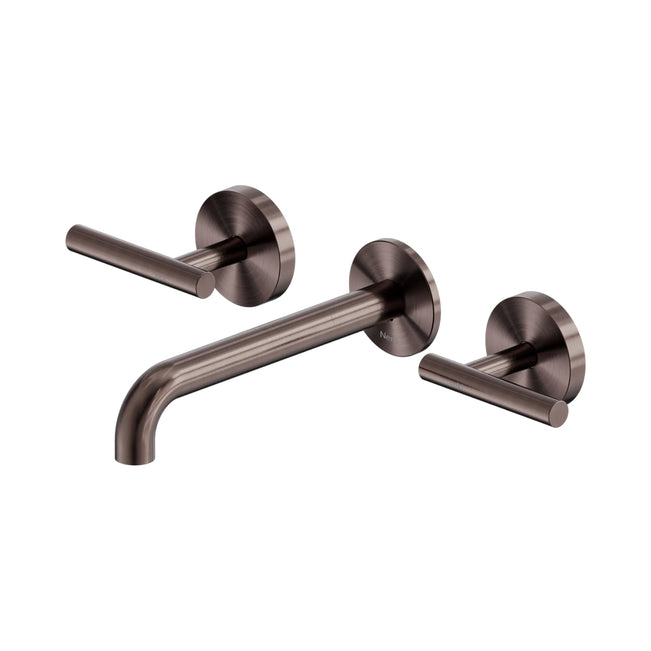 Nero Mecca Lever Wall Basin/Bath Set 185mm Spout Brushed Bronze 25D007BZ - The Blue Space