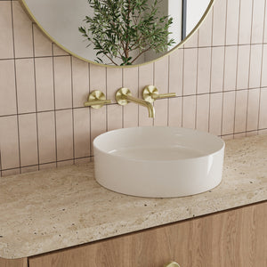 Nero Mecca Lever Wall Basin/Bath Set 185mm Spout Brushed Gold