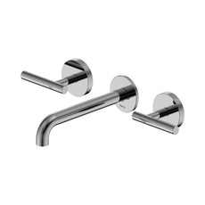 Nero Mecca Lever Wall Basin/Bath Set 185mm Spout Chrome 25D007CH - The Blue Space