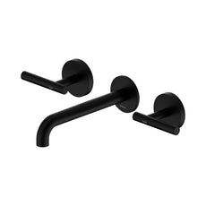 Nero Mecca Lever Wall Basin/Bath Set 185mm Spout Matte Black 25D007MB - The Blue Space