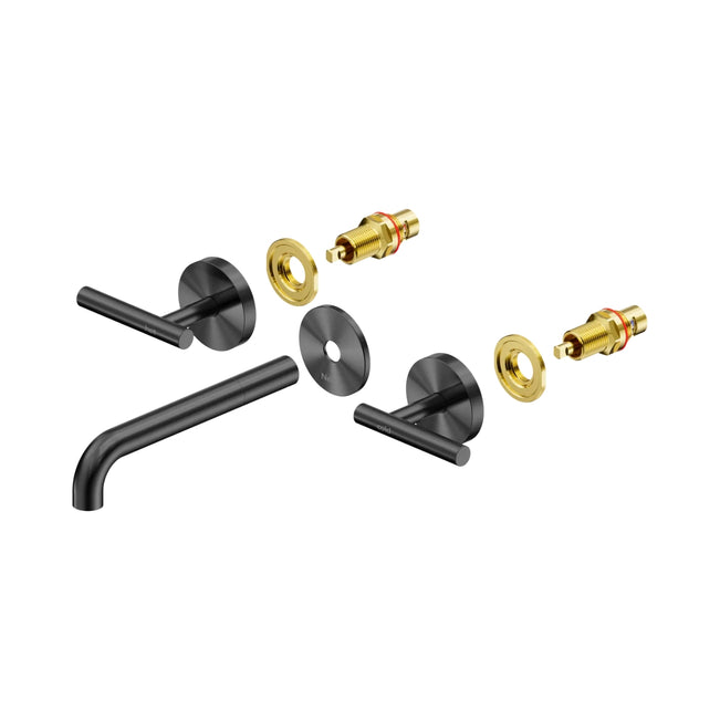 Nero Mecca Lever Wall Basin/Bath Set 185mm Spout Trim kits Only Gun Metal 25D020GM - The Blue Space