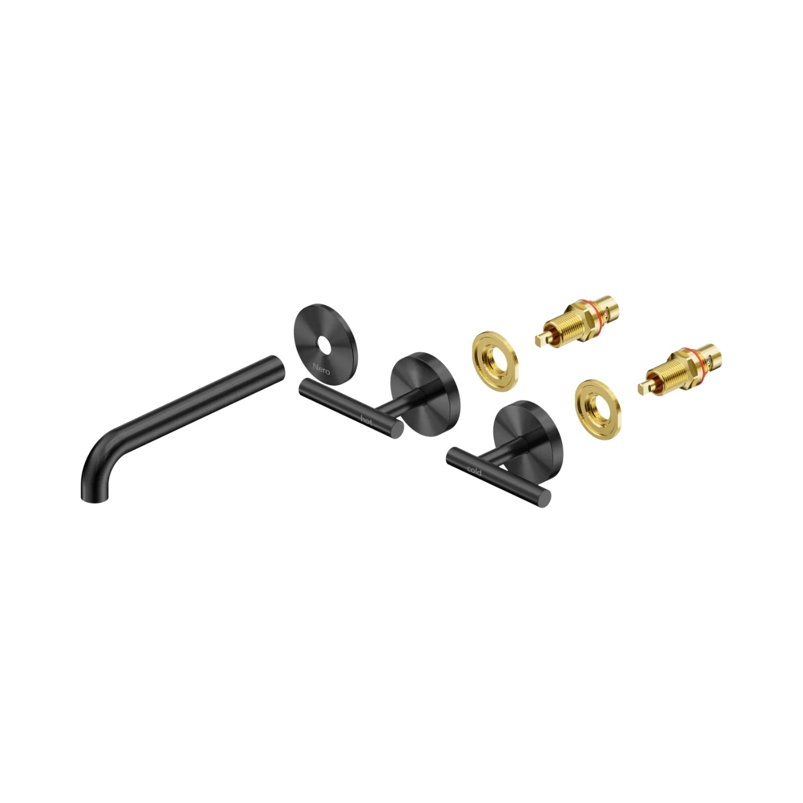 Side Nero Mecca Lever Wall Basin/Bath Set 185mm Spout Trim kits Only Gun Metal 25D020GM - The Blue Space