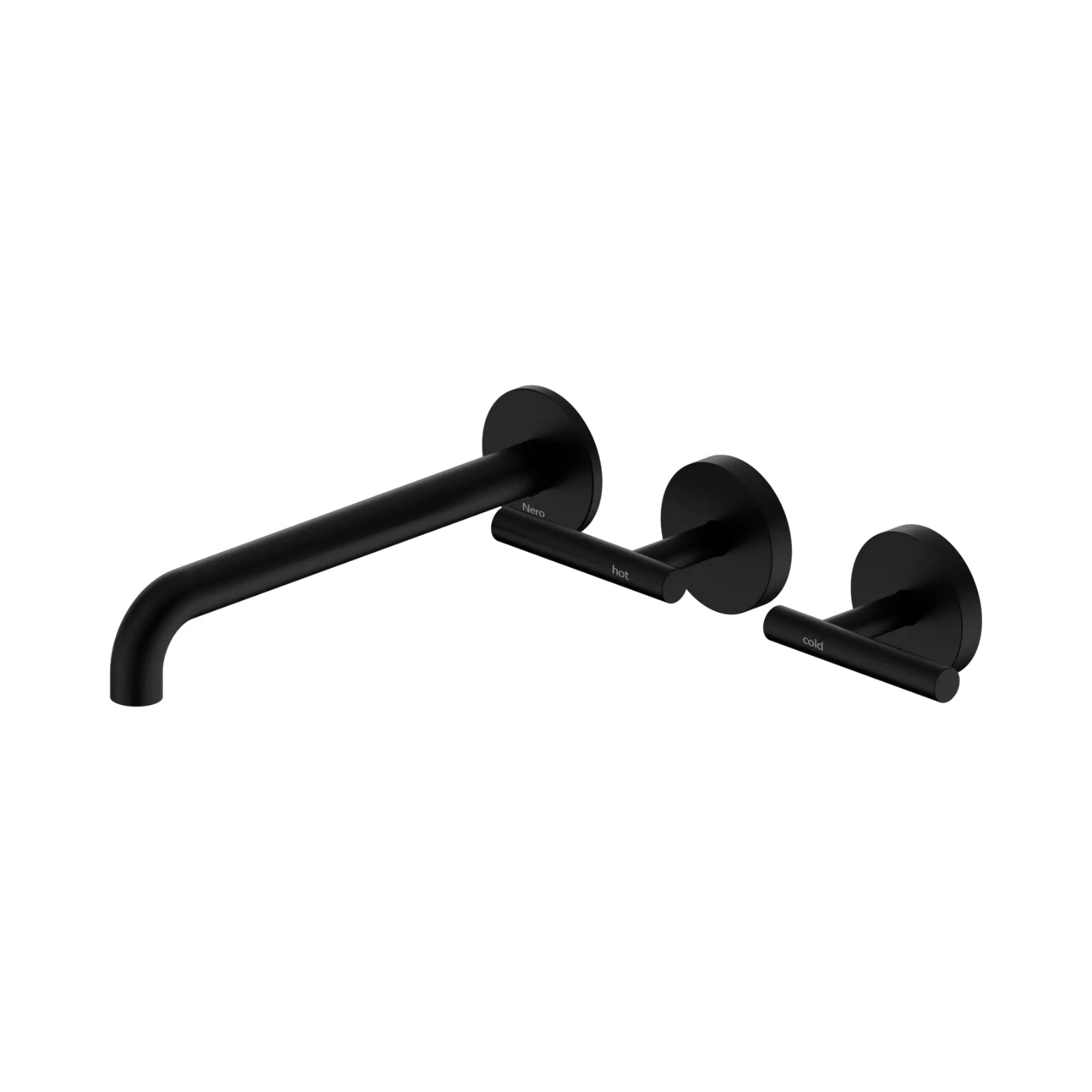 Nero Mecca Lever Wall Basin/Bath Set 220mm Offset Spout Matte Black 25D011MB - The Blue Space