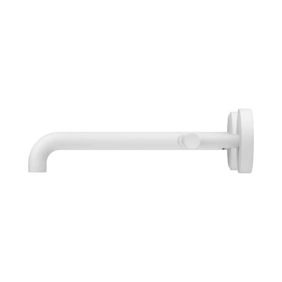 Nero Mecca Lever Wall Basin/Bath Set 220mm Offset Spout Matte White