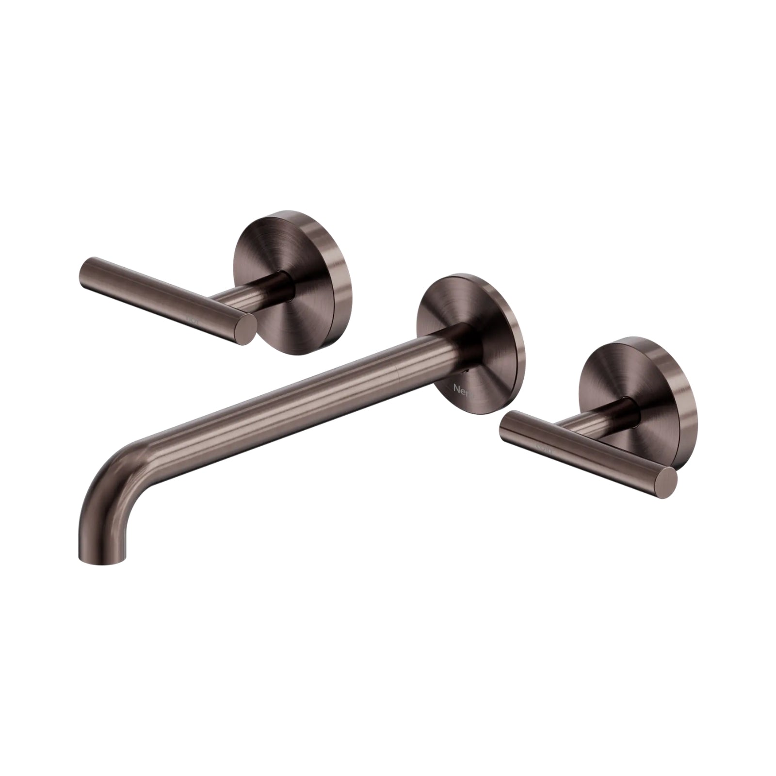 Nero Mecca Lever Wall Basin/Bath Set 220mm Spout Brushed Bronze 25D008BZ - The Blue Space