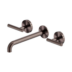 Nero Mecca Lever Wall Basin/Bath Set 220mm Spout Brushed Bronze 25D008BZ - The Blue Space