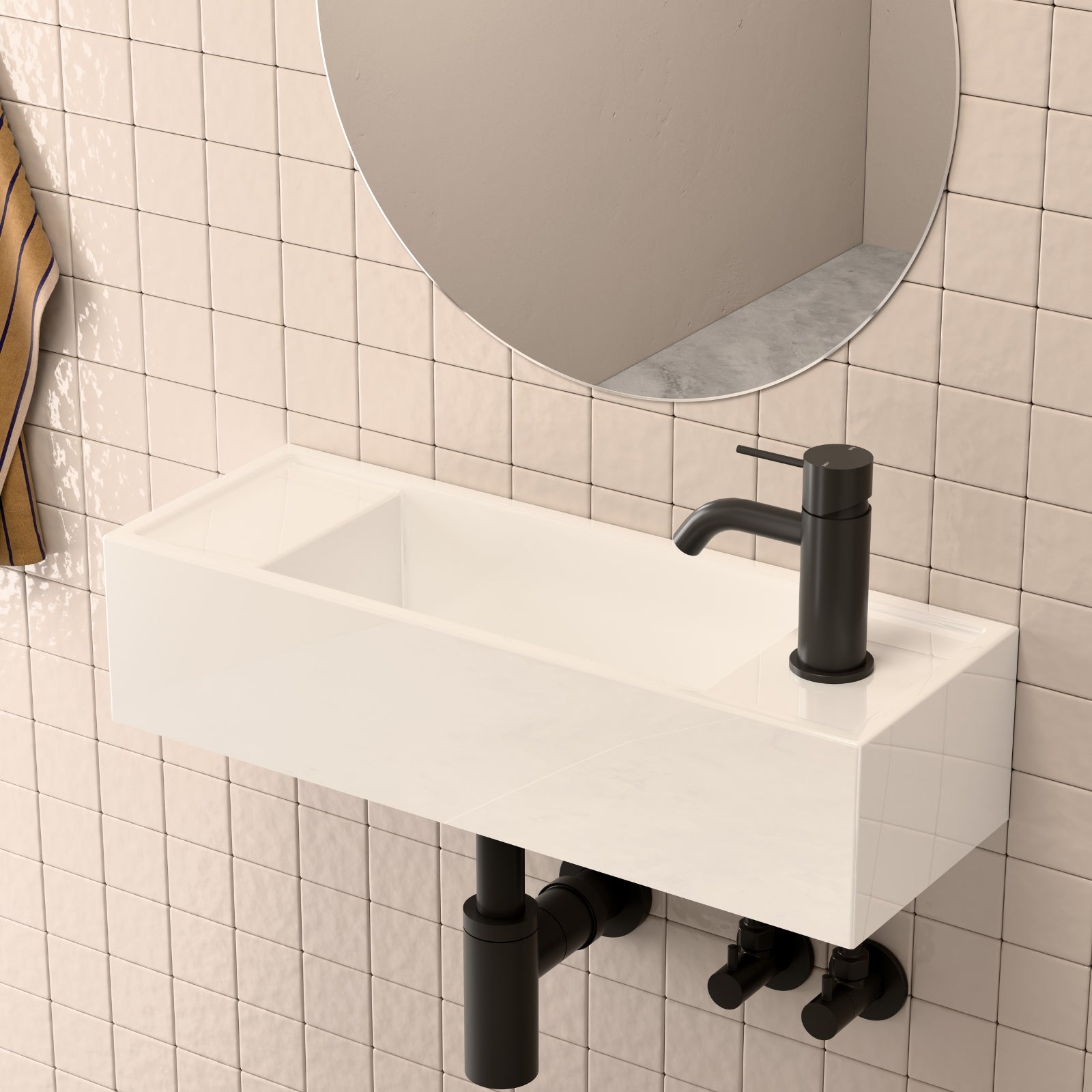 Lifestyle Nero Mecca Mini Basin Mixer Matte Black NR221901FMB - The Blue Space