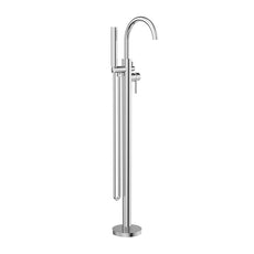 nero mecca round freestanding mixer with hand shower chrome | The Blue Space