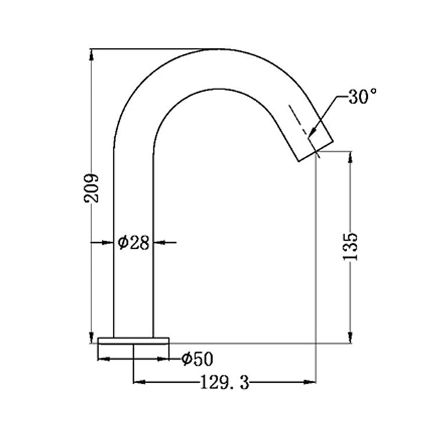 nero mecca sensor taps chrome technical drawing | The Blue Space