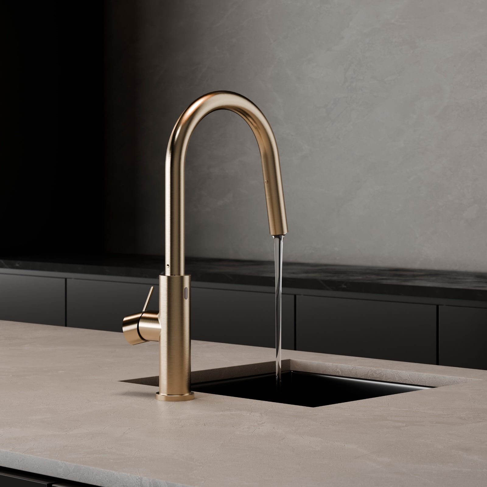 Lifestyle 3 Nero Mecca Smart Sensor Pull Out Kitchen Mixer Brushed Gold NR221908ABG - The Blue Space