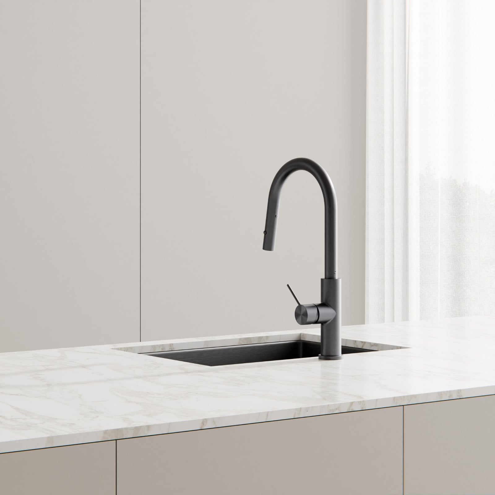 Lifestyle 4 Nero Mecca Smart Sensor Pull Out Kitchen Mixer Gun Metal NR221908AGM - The Blue Space