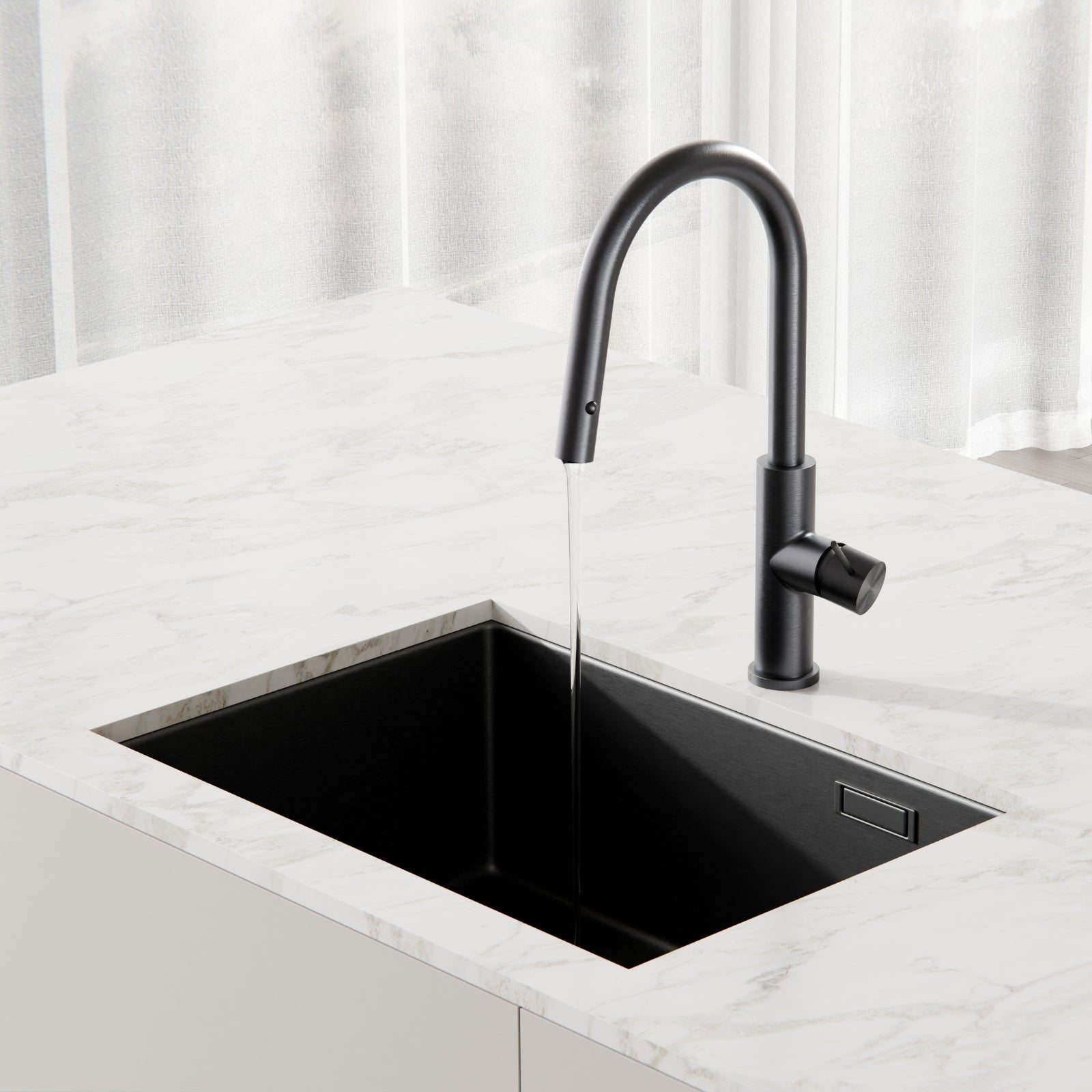 Lifestyle 6 Nero Mecca Smart Sensor Pull Out Kitchen Mixer Gun Metal NR221908AGM - The Blue Space