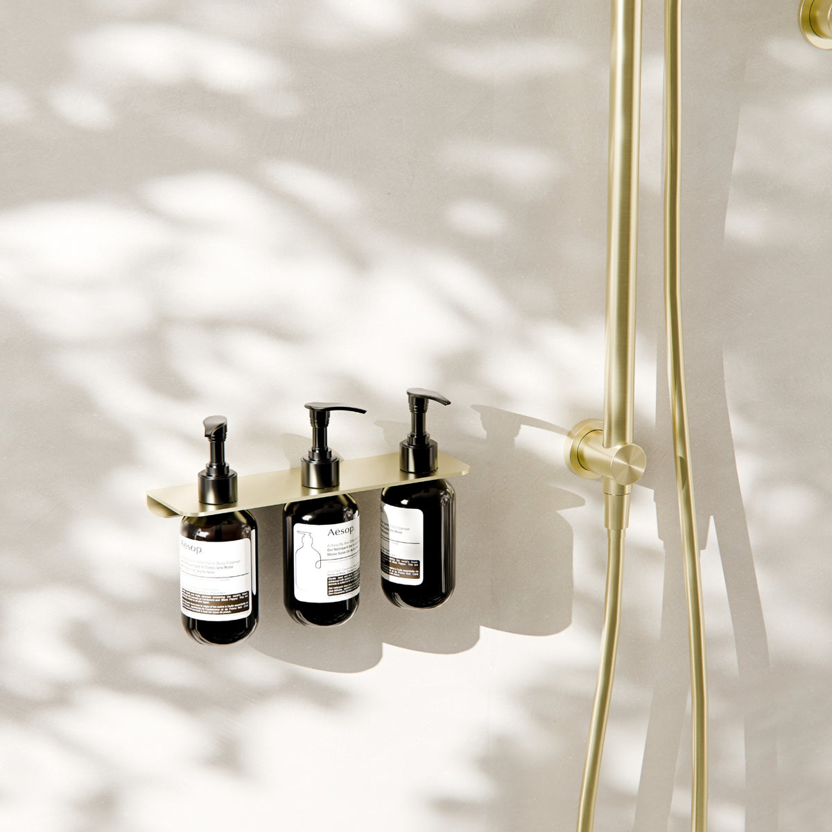 Lifestyle Nero Mecca Triple Soap Bottle Holder Brushed Gold NR1985BBG - The Blue Space
