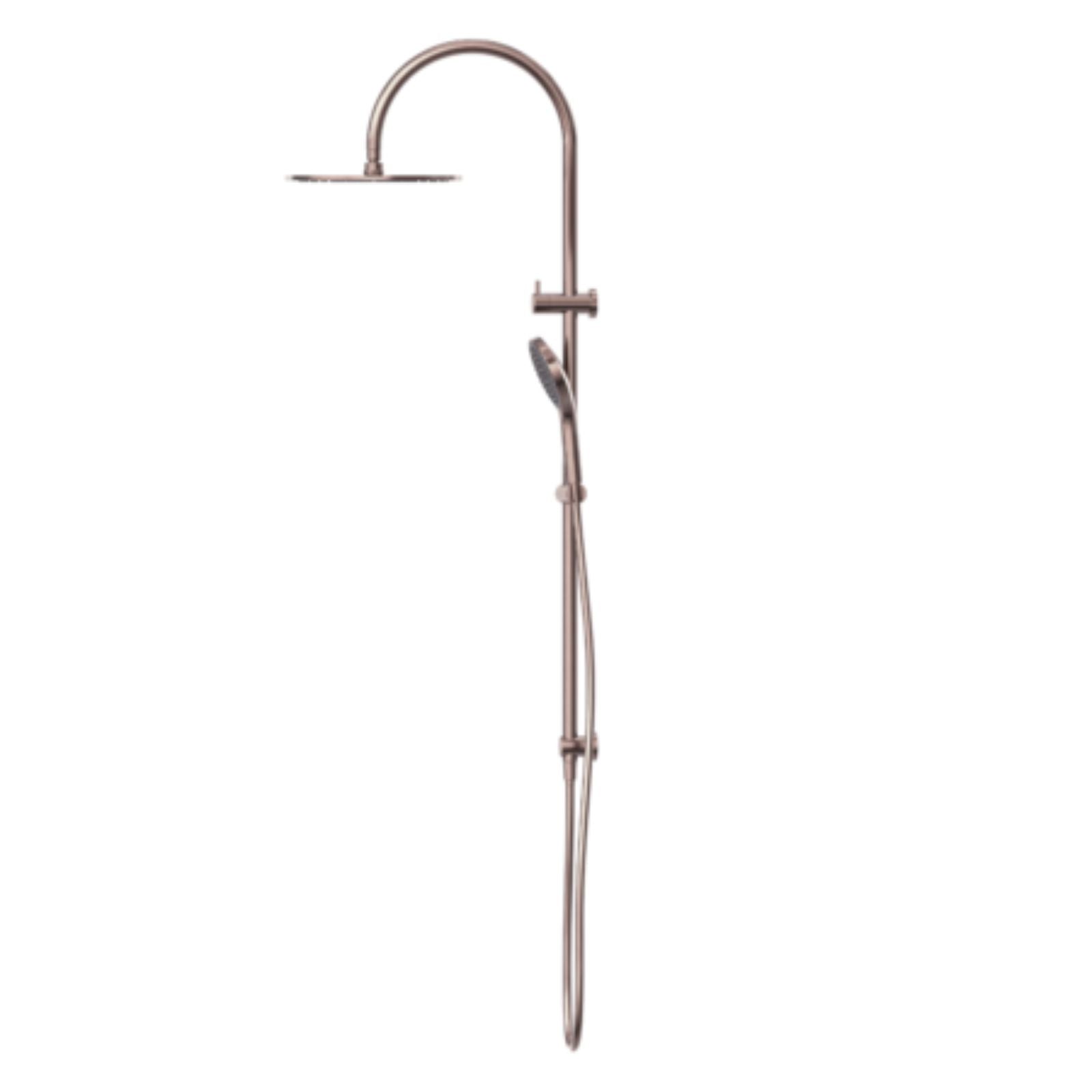 Side Nero Mecca Twin Shower with Air Shower II Brushed Bronze NR221905HBZ - The Blue Space