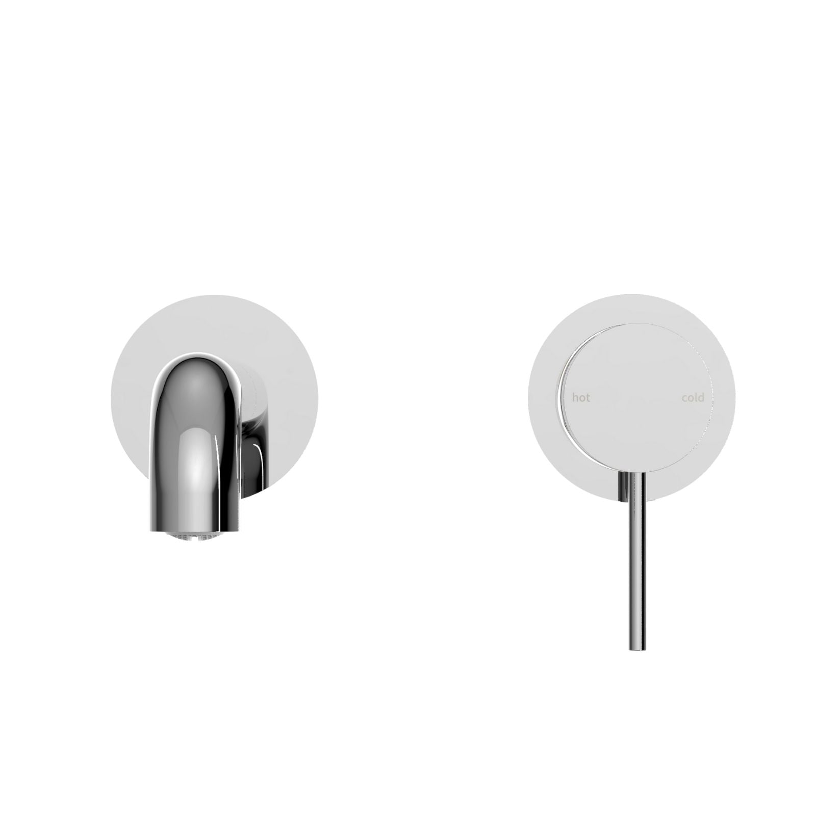 Front Nero Mecca Wall Basin/Bath Mixer Separate Back Plate 230mm Chrome NR221910C230CH - The Blue Space