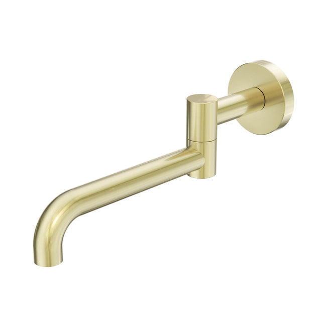 Nero Mecca Wall Mounted Swivel Bath Spout Only 225mm II - Brushed Gold NR221903HBG - The Blue Space