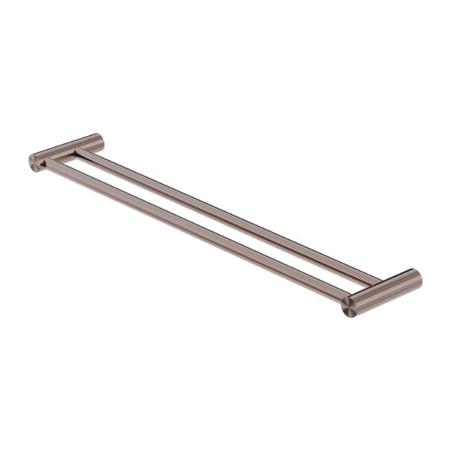 Nero New Mecca Double Towel Rail 800mm Brushed Bronze