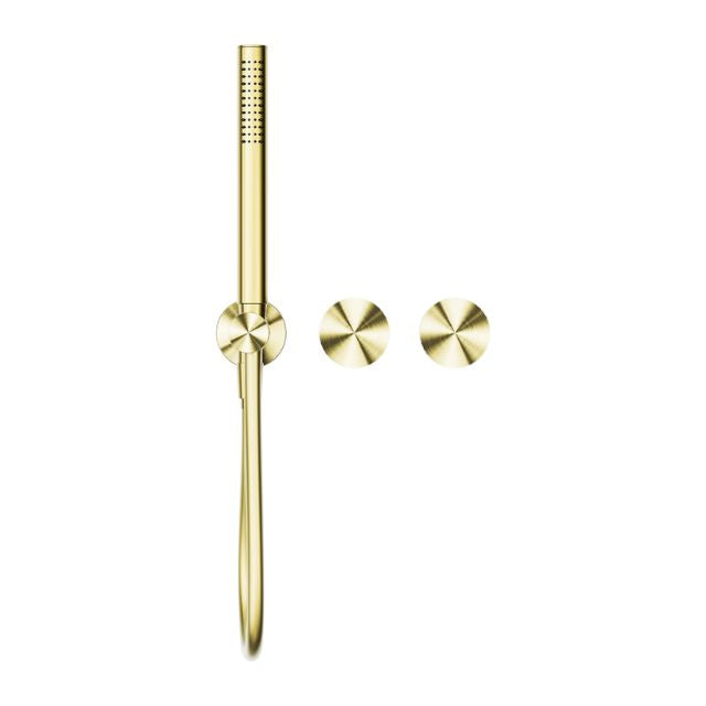 Front Nero Opal Progressive Shower System Separate Plate Brushed Gold NR252003DBG - The Blue Space