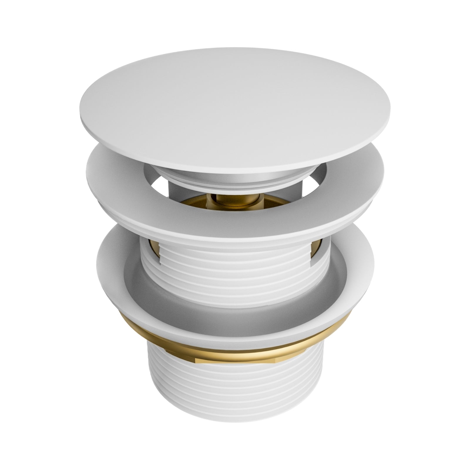 Nero Pop Up Bath Waste 40mm With Overflow Matte White NRA710MW - The Blue Space