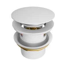 Nero Pop Up Bath Waste 40mm With Overflow Matte White NRA710MW - The Blue Space