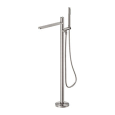 Nero Pure SS316L Freestanding Bath Mixer Brushed Nickel NR172203A02BN - The Blue Space