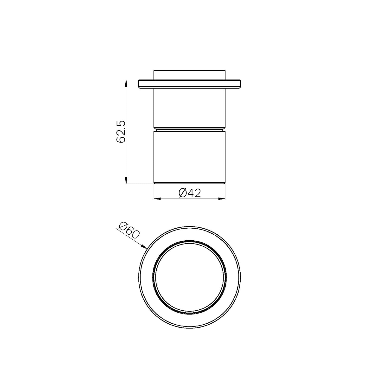 Technical Drawing Nero Pure SS316L Shower Mixer Trim Kits Only Brushed Bronze NR172211TBZ - The Blue Space