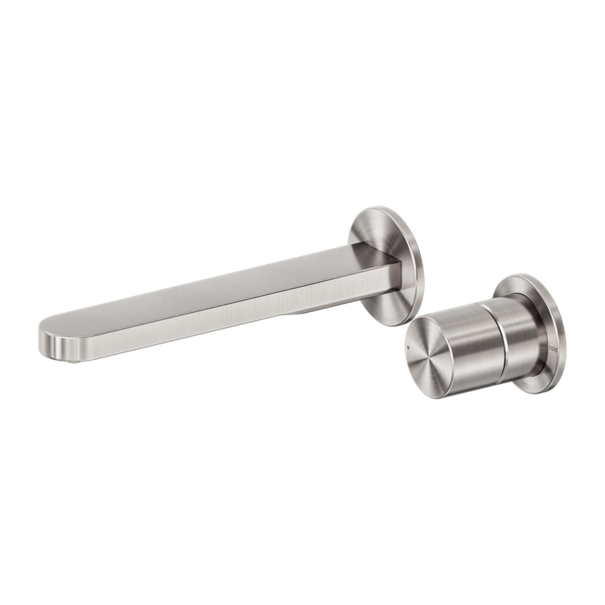 Nero Pure SS316L Wall Basin/Bath Mixer Separate Back Plate Whole Set Brushed Nickel NR172210BBN - The Blue Space